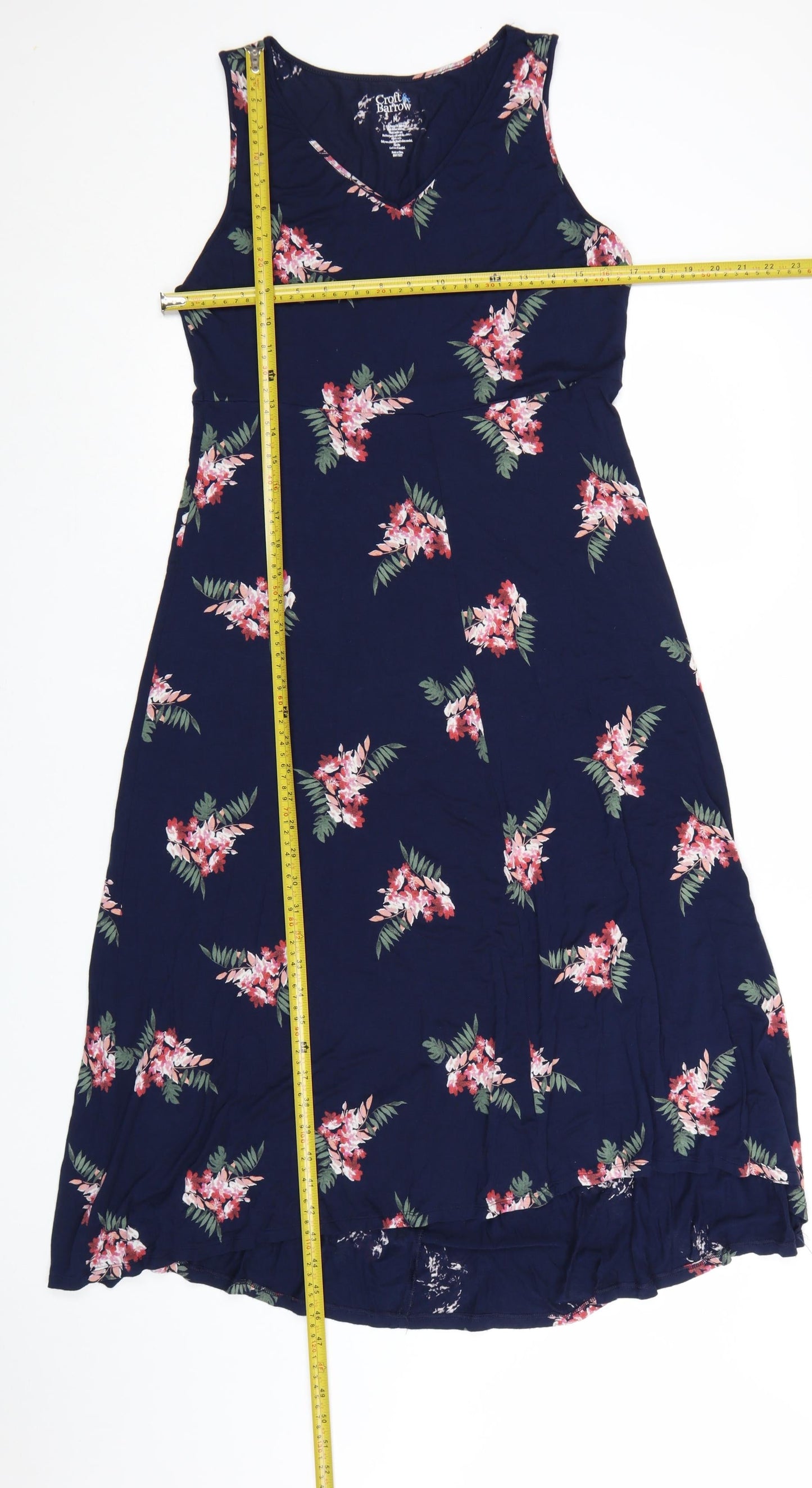 Croft & Barrow Women Blue Floral Fit & Flare Dress Size 12