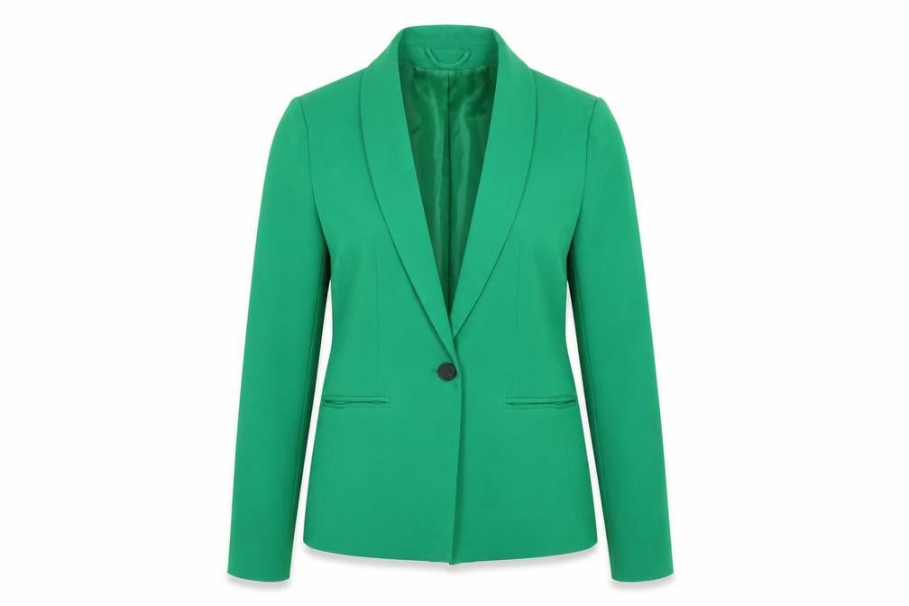 VILA Women's Green Slim Fit One Button Blazer Jacket Size 8