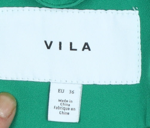 Vila Women's Green Slim Fit One Button Blazer Jacket Size 8