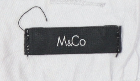 M&Co Women Silver Cotton Chino Shorts Size 16 Belted Casual