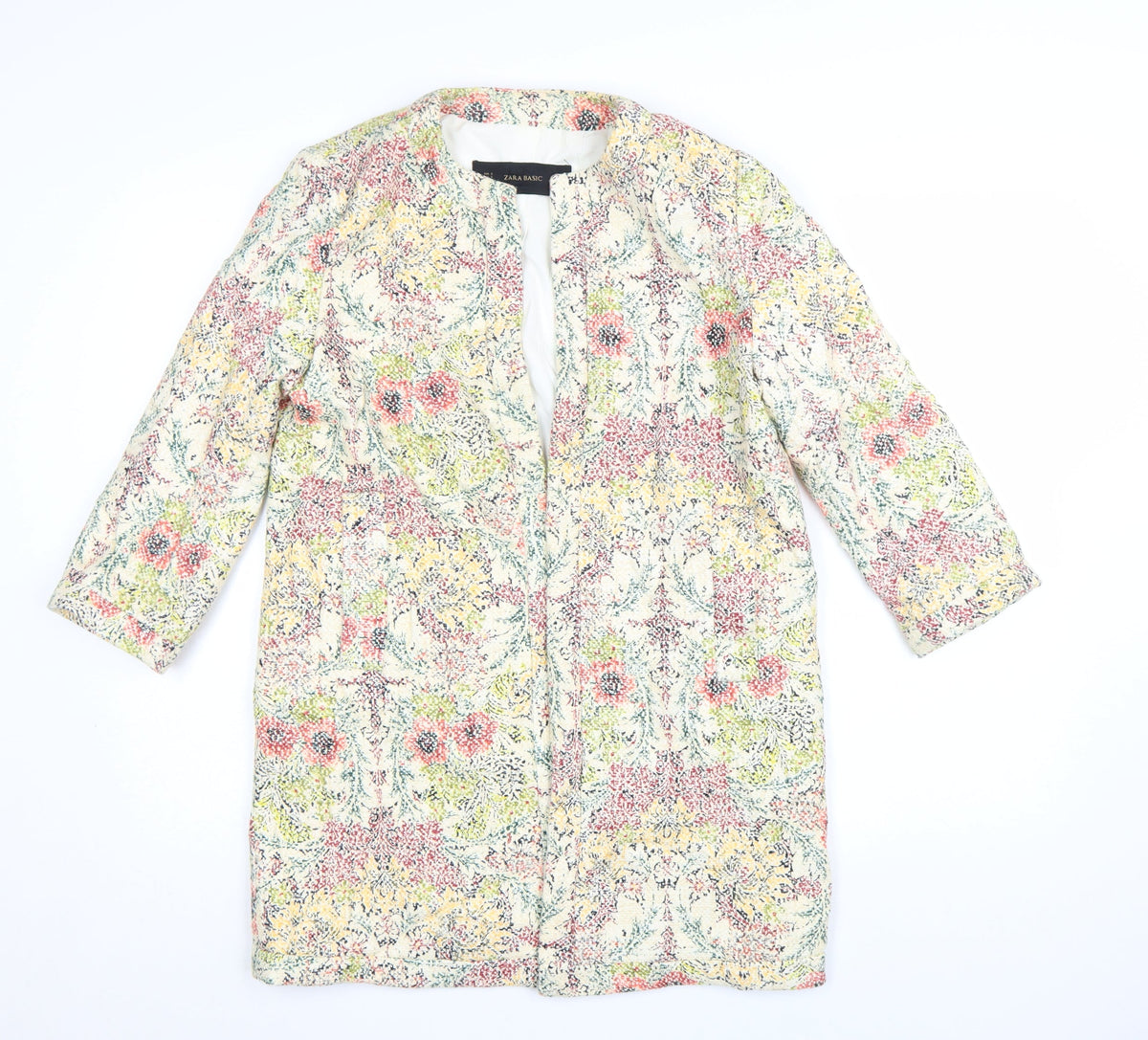 Zara Basic Women’s Multicoloured Floral Mid-Length Coat S
