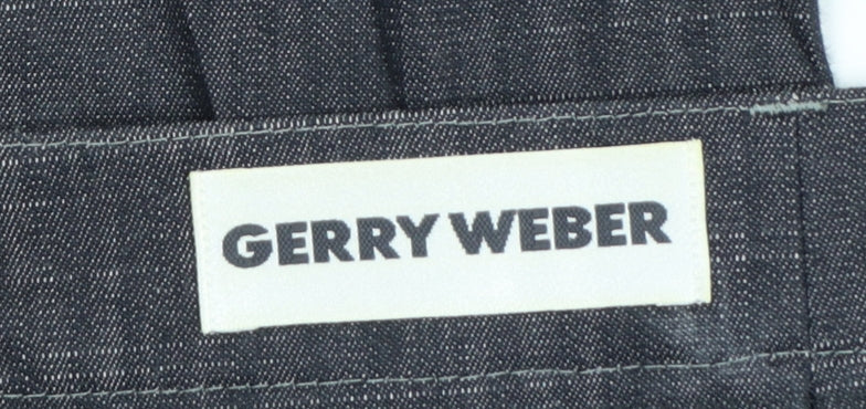 Gerry Weber Women's Grey Cotton Blend Stretch Straight Trousers Size 18