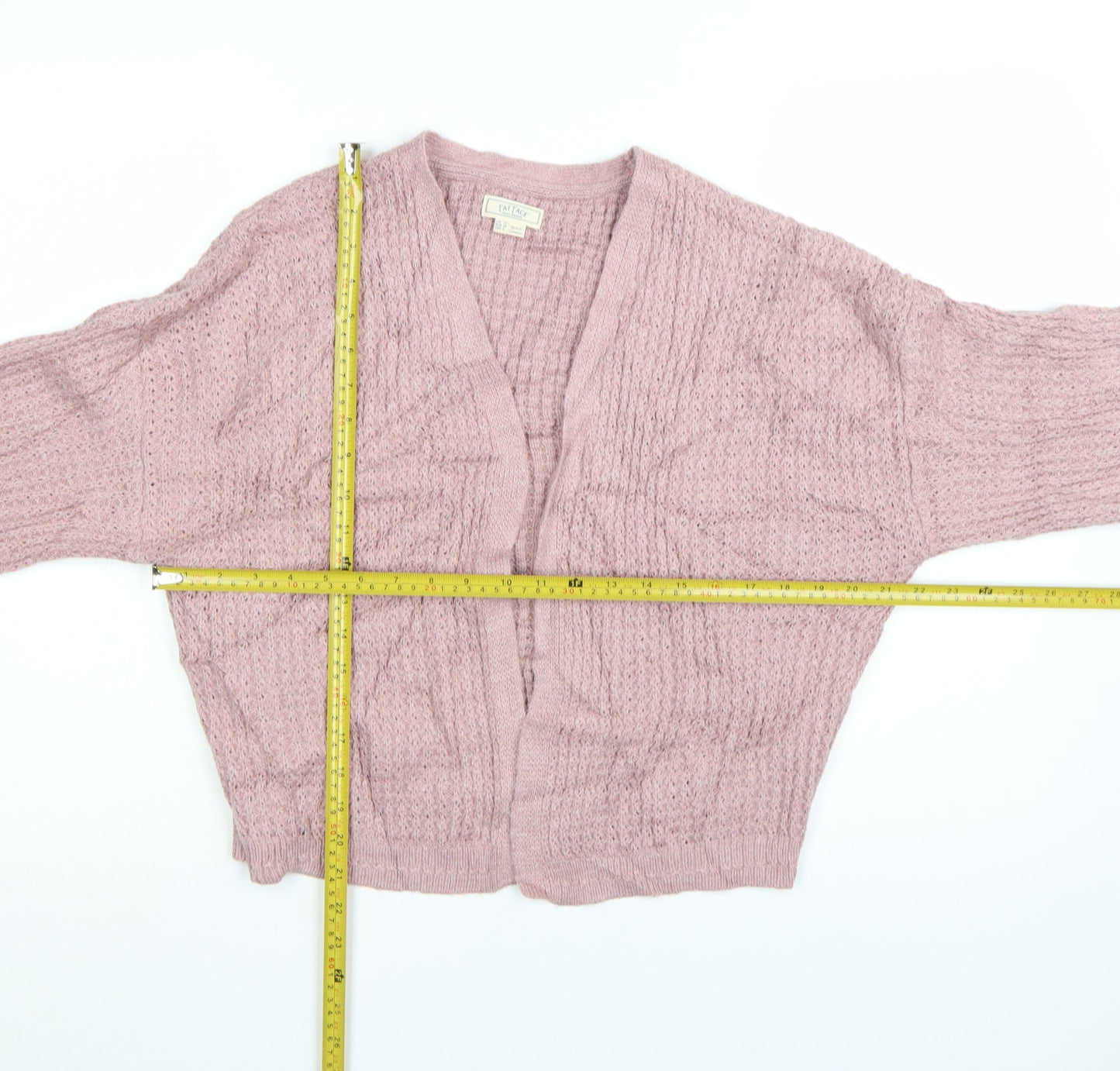 Fat Face Women's Pink Open-Knit Long Sleeve Cardigan UK 12