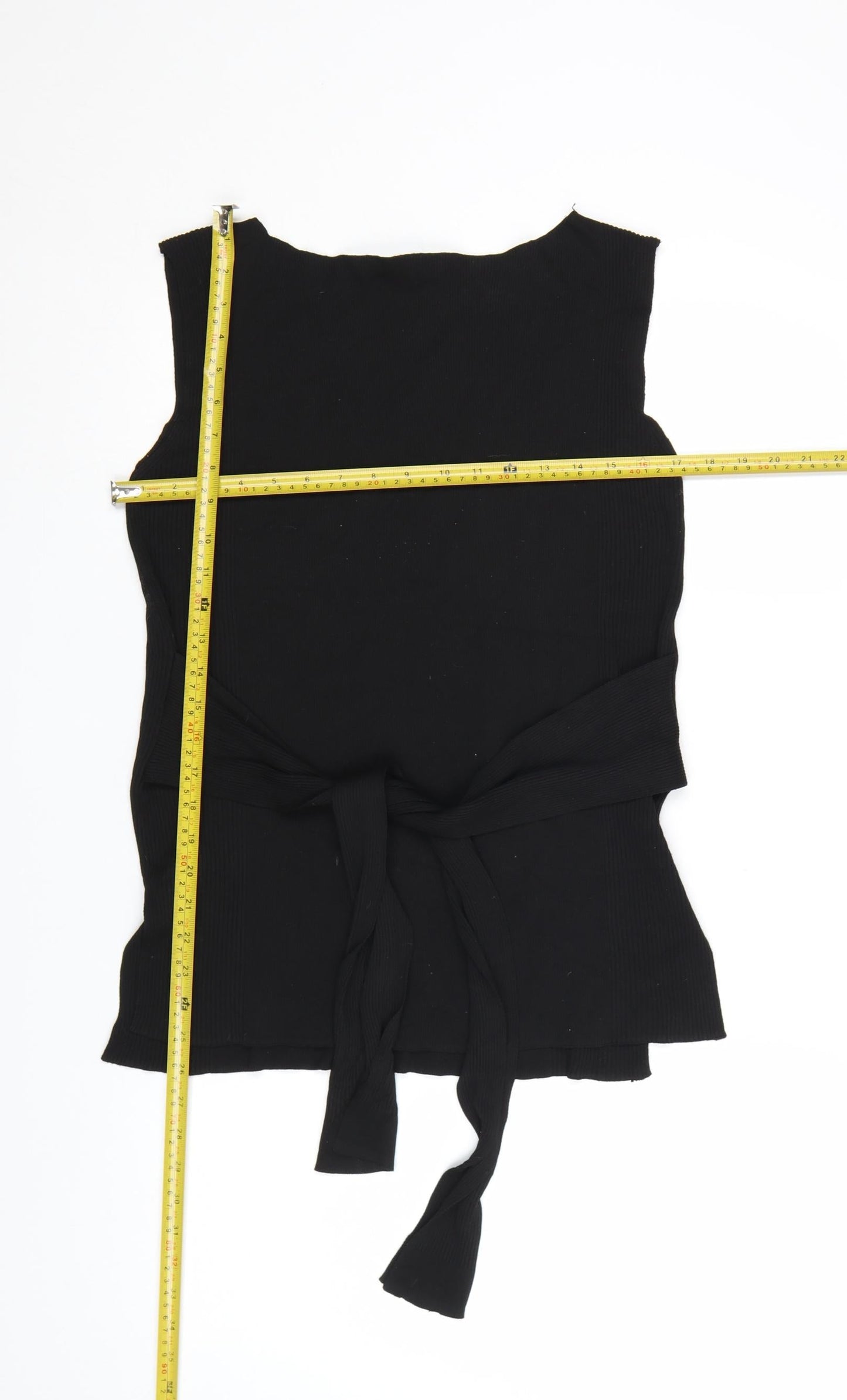 ZARA Women’s Black Knit Wrap Sleeveless Blouse Size 12