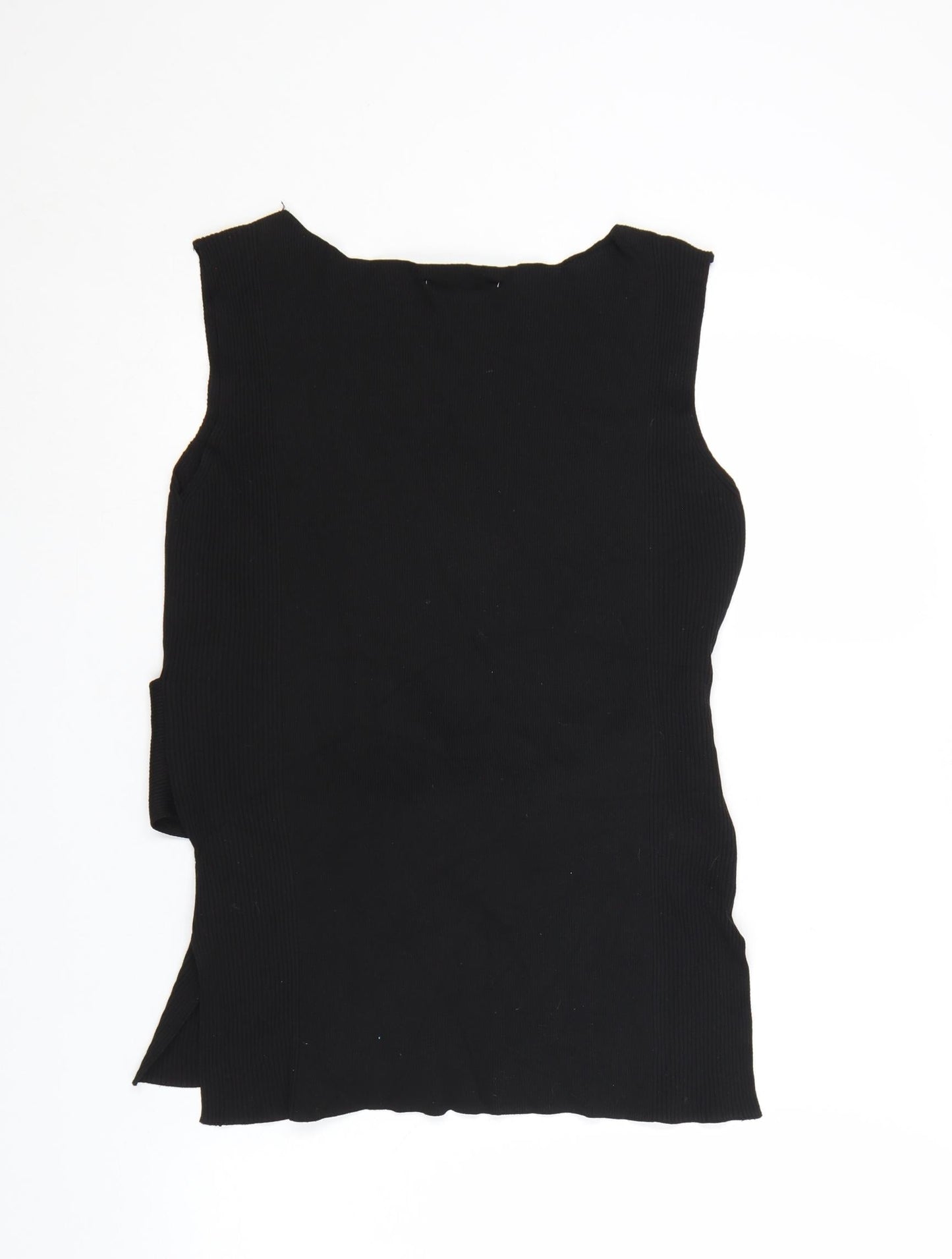 ZARA Women’s Black Knit Wrap Sleeveless Blouse Size 12