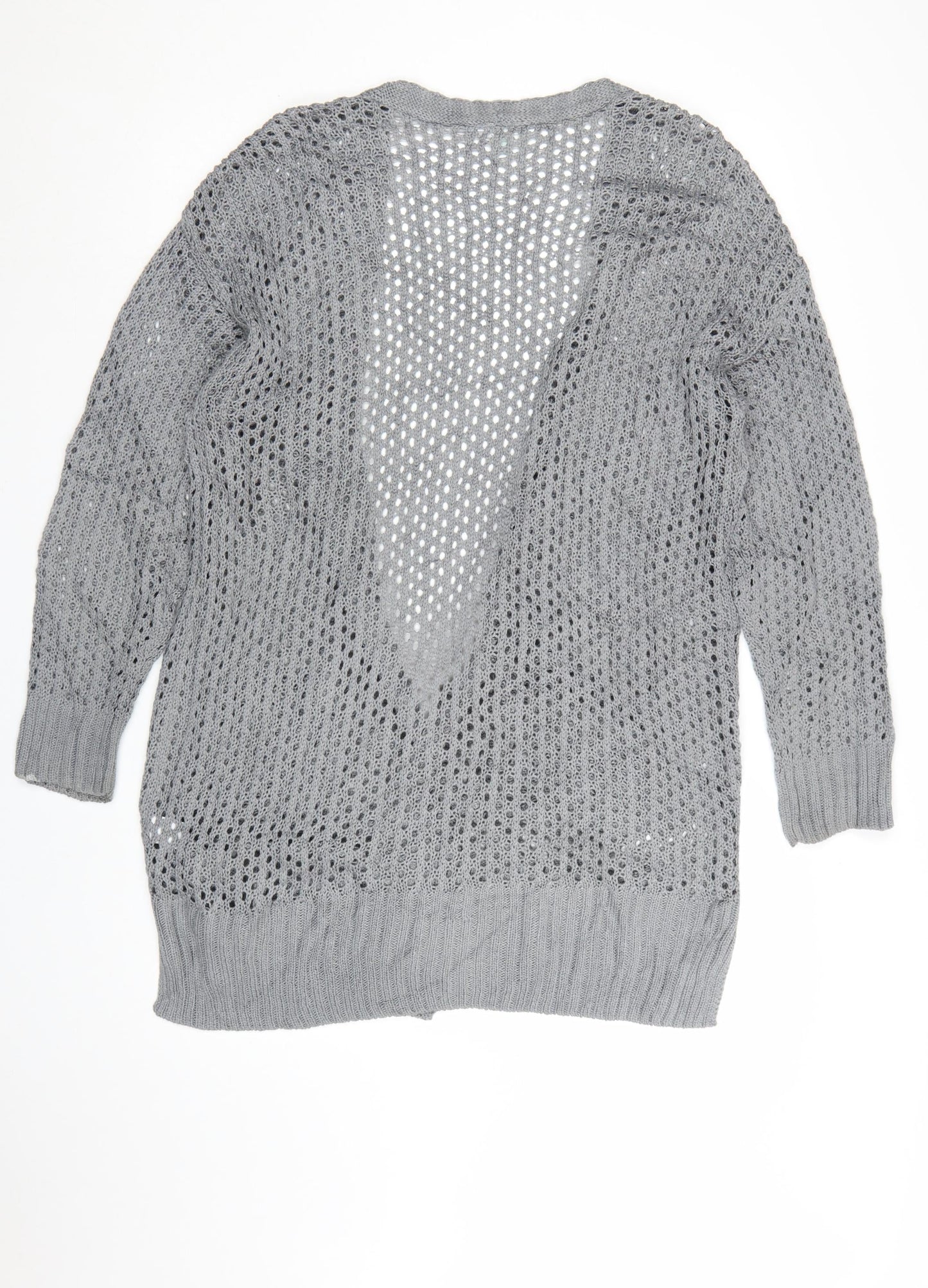 Dip Women's Grey Open Knit Long Sleeve Cardigan Size L