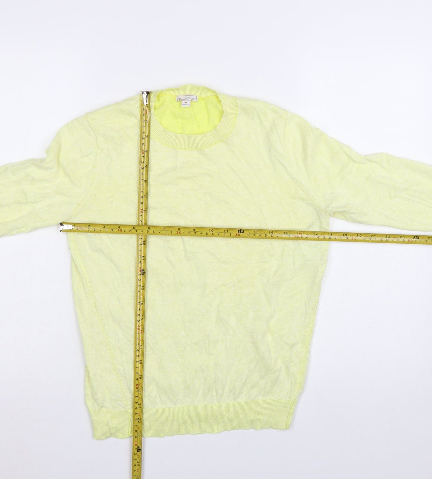 Gap Womens Yellow Crew Neck Long Sleeve Pullover Jumper Size M