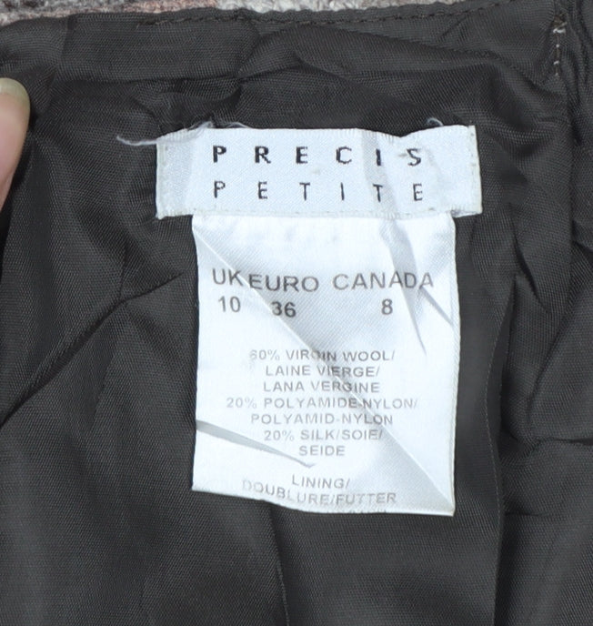 Precis Petite Women's Beige Floral Wool Blend Flared Skirt UK 10