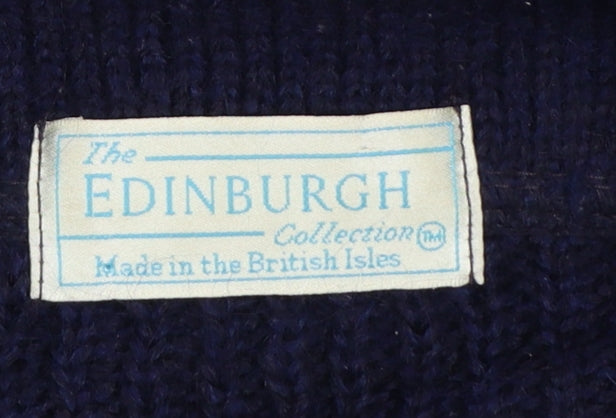 The Edinburgh Collection Women's Blue Wool Collared Cardigan S