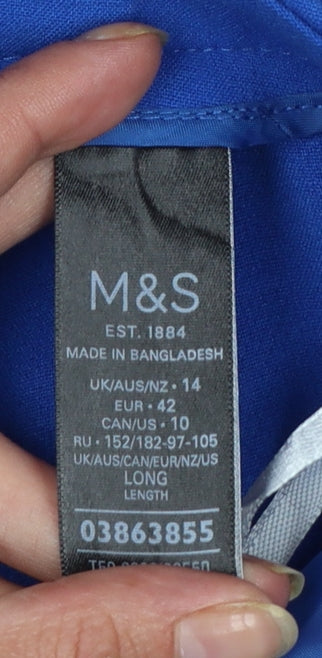 Marks and Spencer Women’s Blue Slim Fit Long Trousers Size 14
