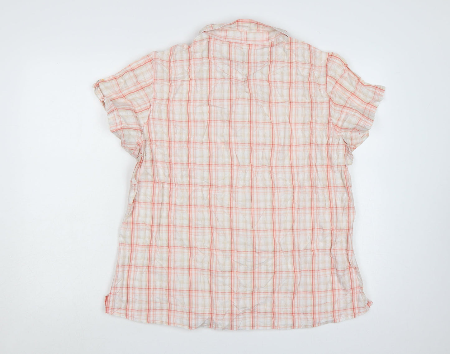 Regatta Men Beige Check Short Sleeve Button-Up Casual Shirt Size XL