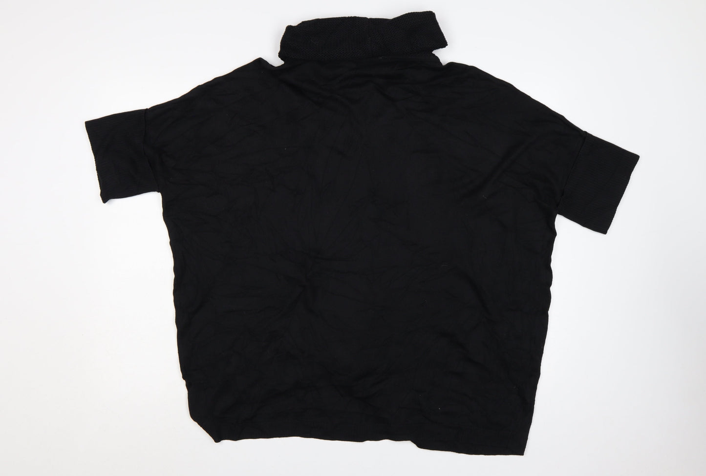 Betty Barclay Women's Black Cowl Neck Short Sleeve Knit Cape Jumper Size 12
