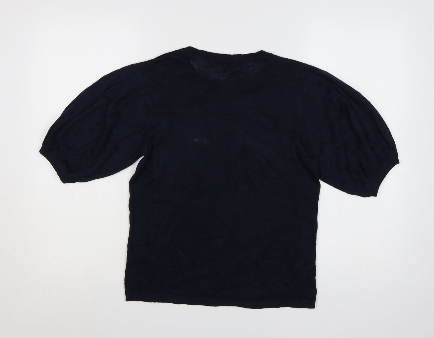 Next Women Blue Star Knit Puff Sleeve Jumper Size 12