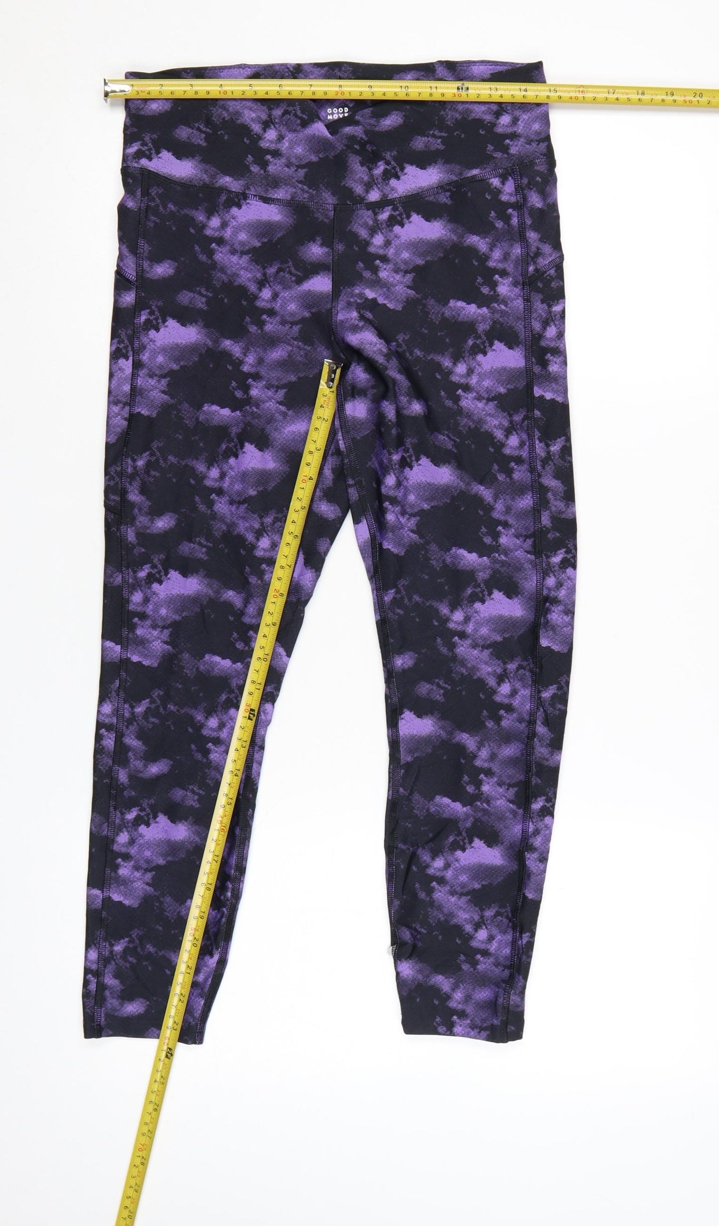 Marks and Spencer Goodmove Women Purple Black Leggings Size 12