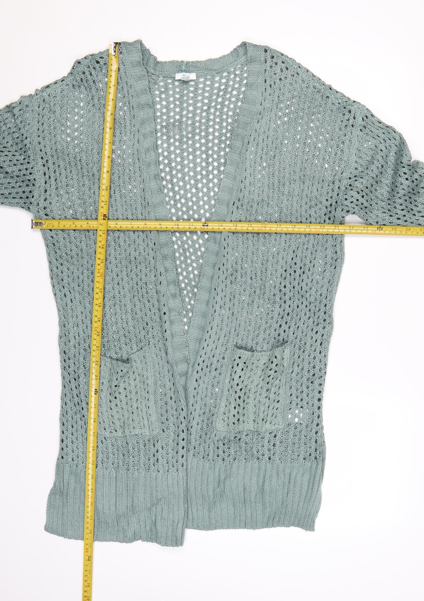 Dip Women’s Green Open Knit Long Sleeve Cardigan Size L