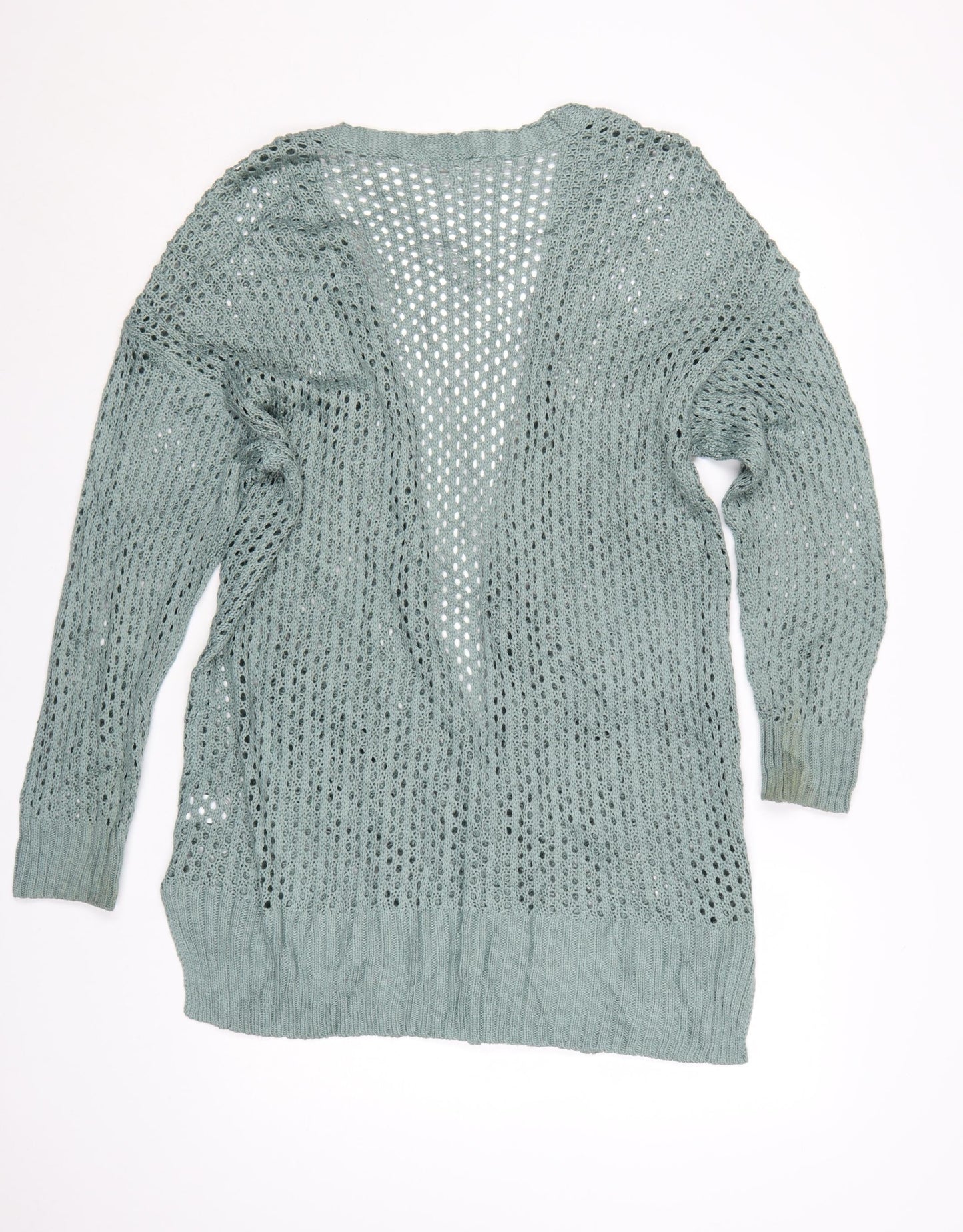 Dip Women’s Green Open Knit Long Sleeve Cardigan Size L
