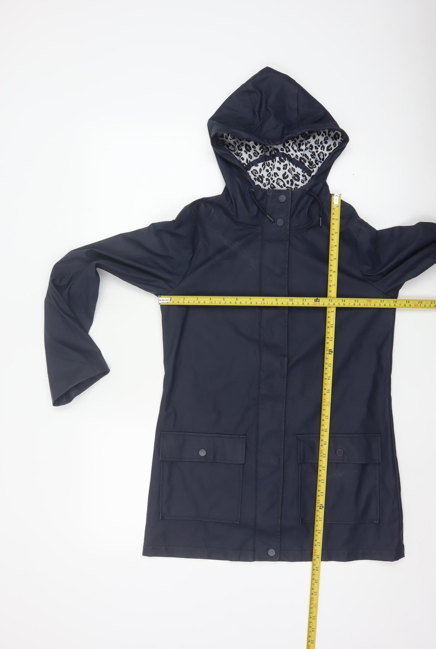 Dorothy Perkins Womens Blue Hooded Waterproof Rain Coat Jacket Size 6