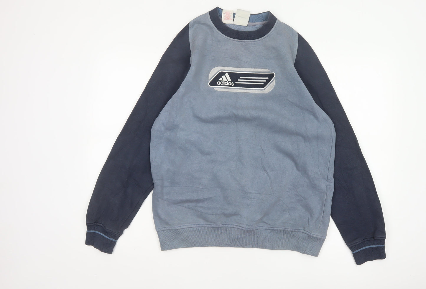 Adidas Men's Blue Crew Neck Pullover Sweatshirt S Vintage Logo