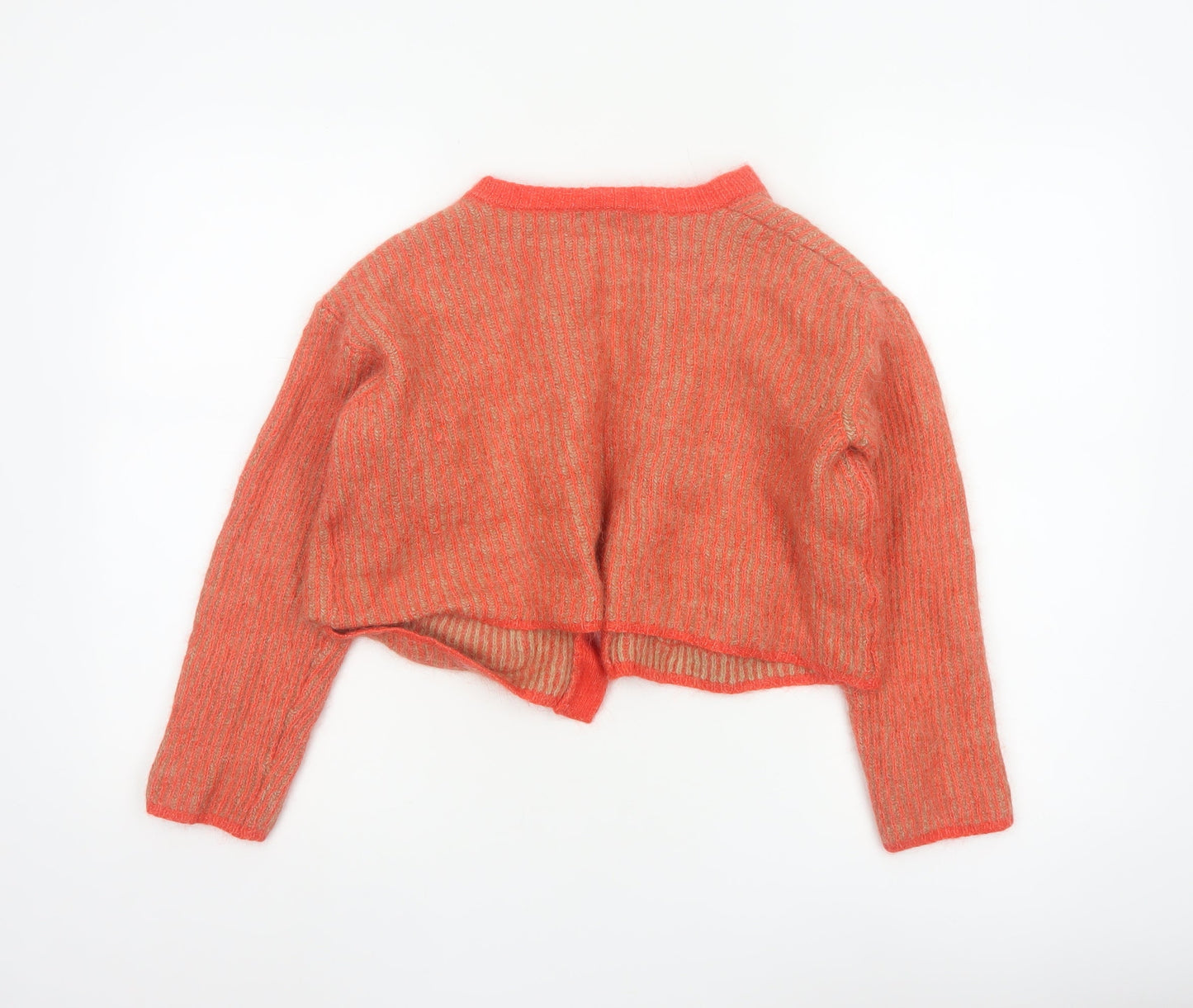Hush Women Orange Wool Blend Open Cardigan Medium