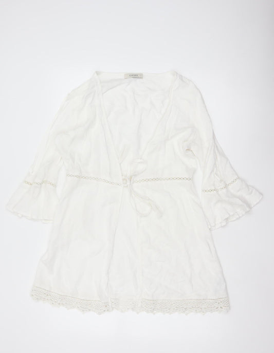 Oasis Women White Bohemian Tunic Viscose Blouse S