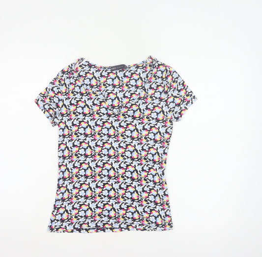 Marks and Spencer Women Multicoloured Floral Short Sleeve T-Shirt Size 10