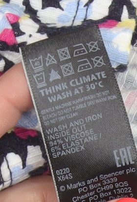 Marks and Spencer Women Multicoloured Floral Short Sleeve T-Shirt Size 10