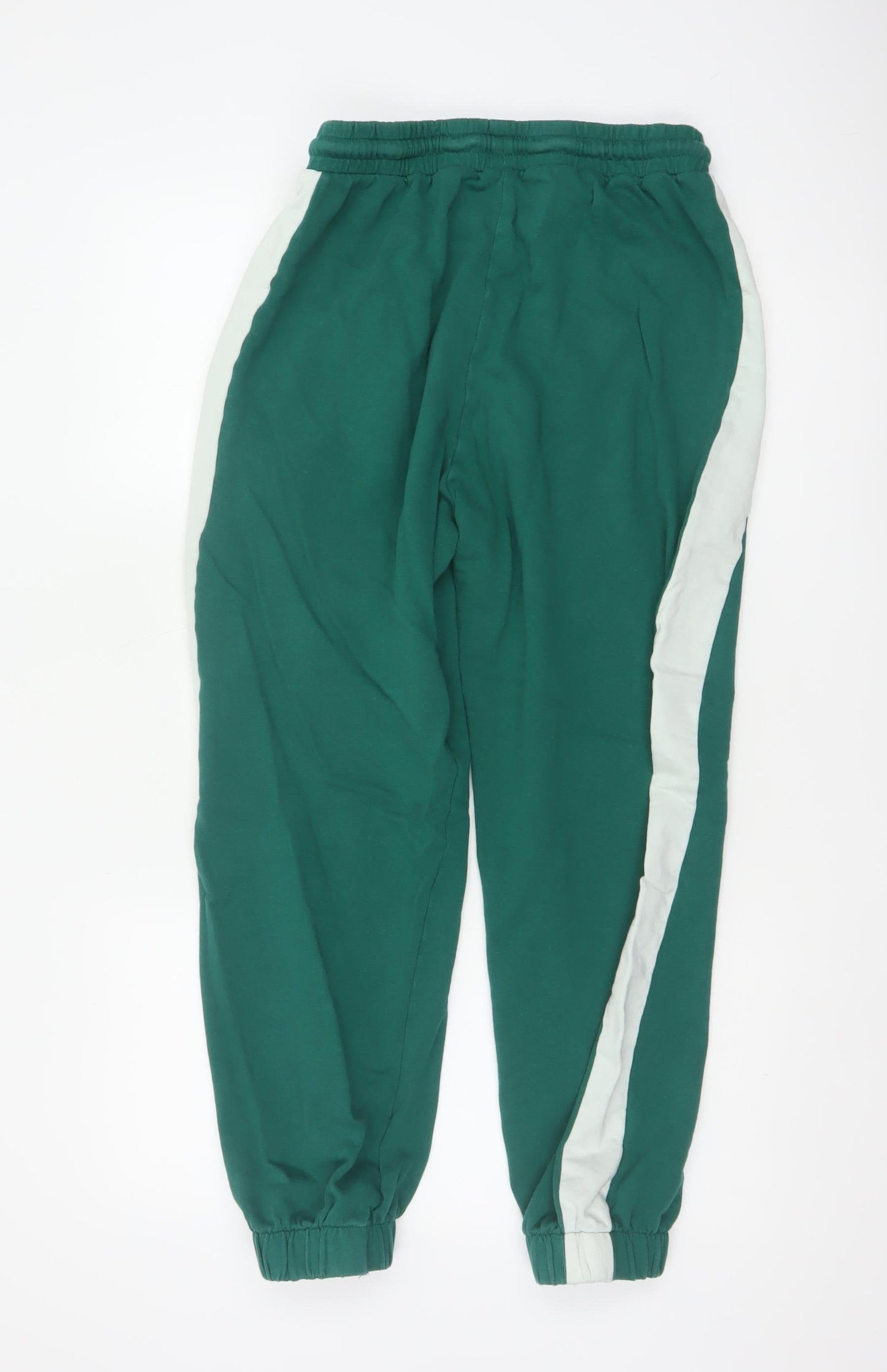 Zara Women's Green Jogger Trousers Size L Cotton Elastic Waist