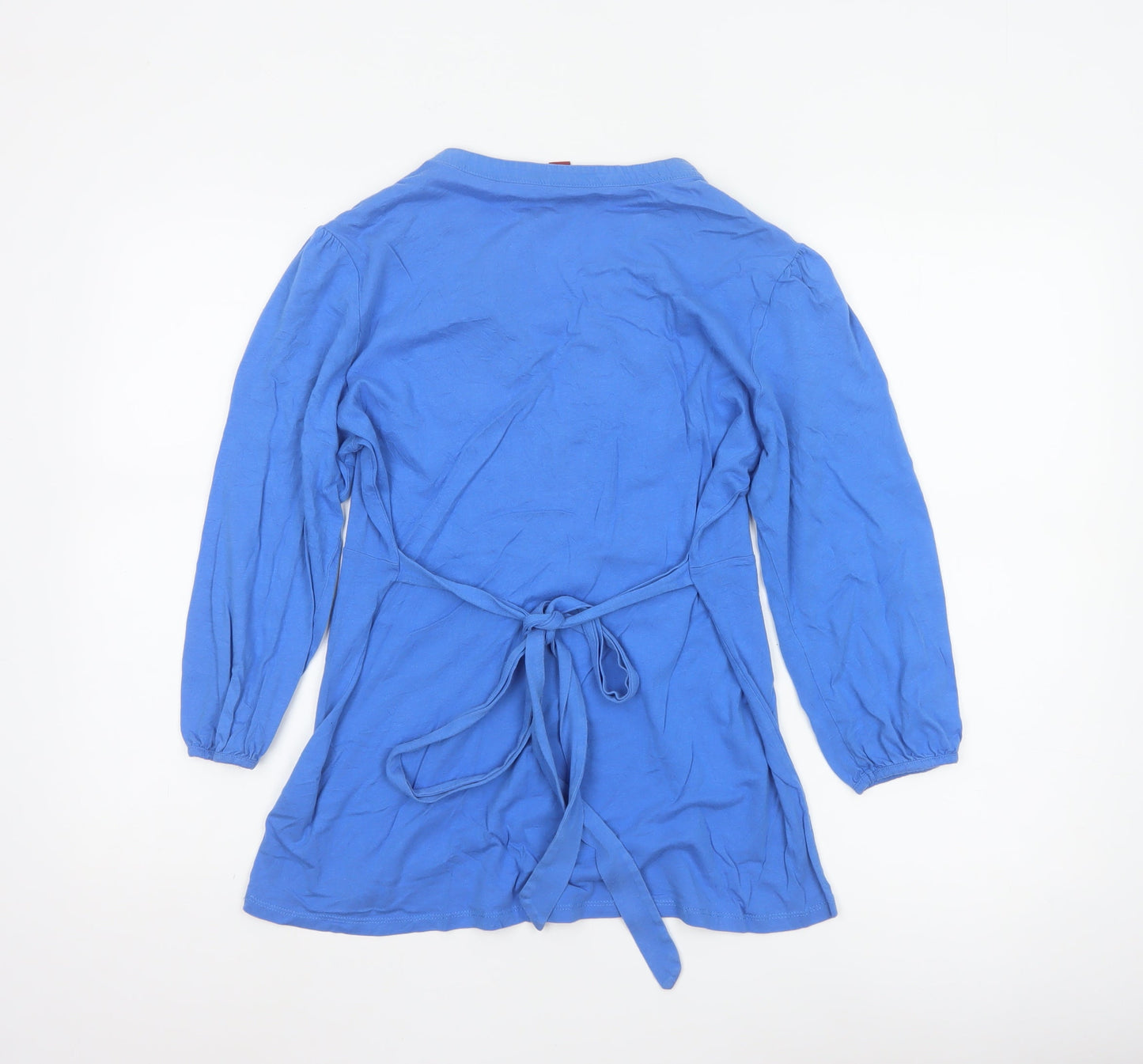 Monsoon Women Blue Size 14 Tunic Blouse 3/4 Sleeve Cotton Mix