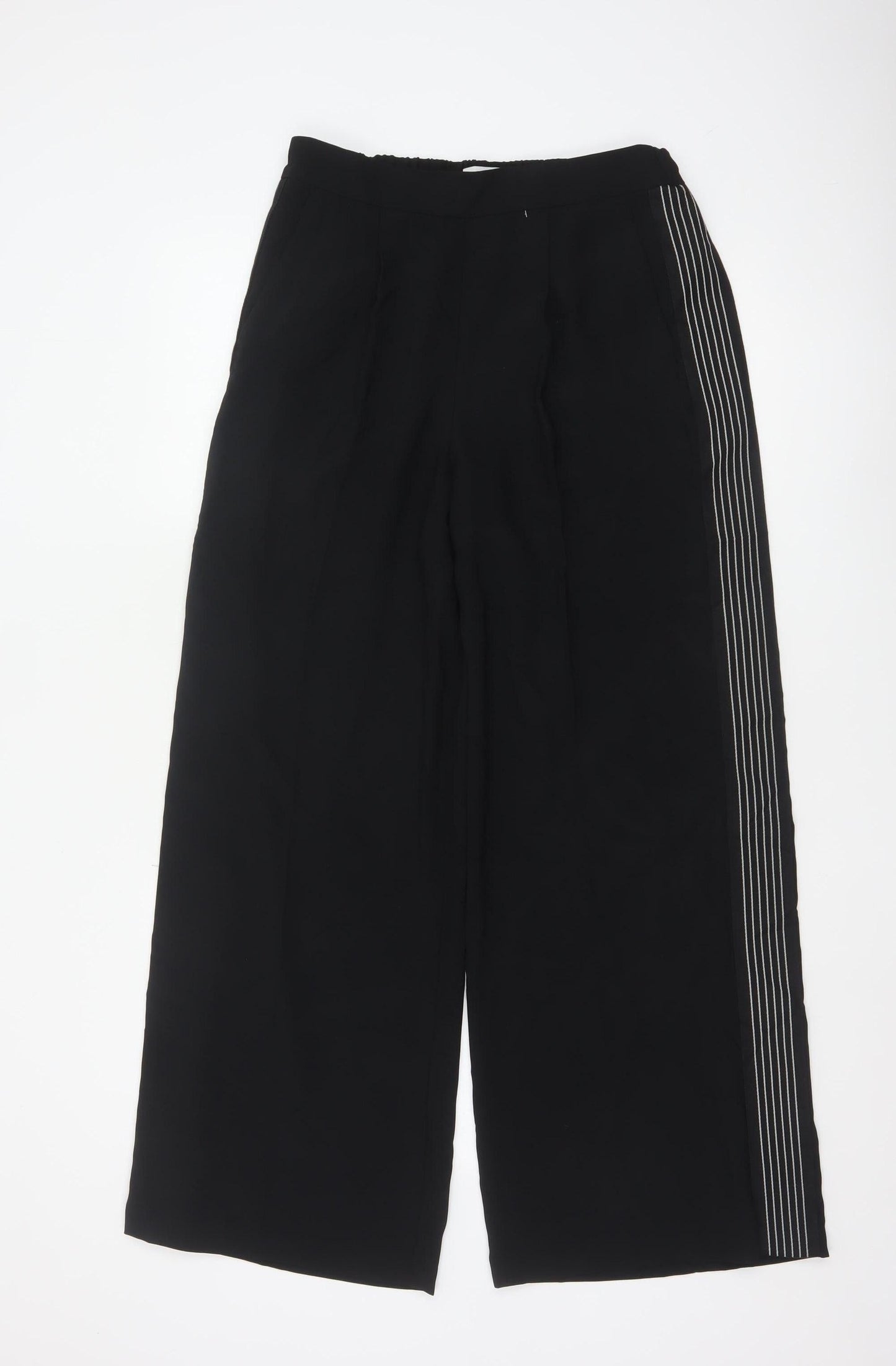 Marks and Spencer Women’s Black Wide-Leg Trousers Size 10 Elastic Waist