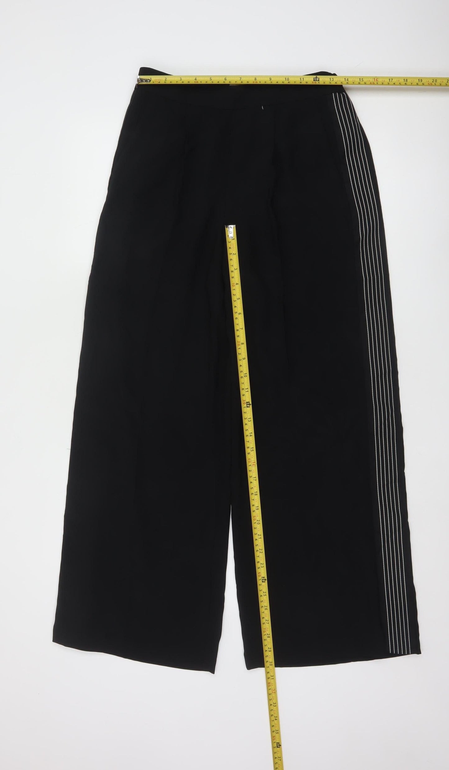Marks and Spencer Women’s Black Wide-Leg Trousers Size 10 Elastic Waist
