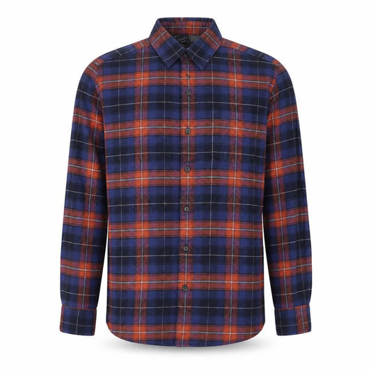 Grayers Men's Blue Plaid Cotton Flannel Long Sleeve Shirt M