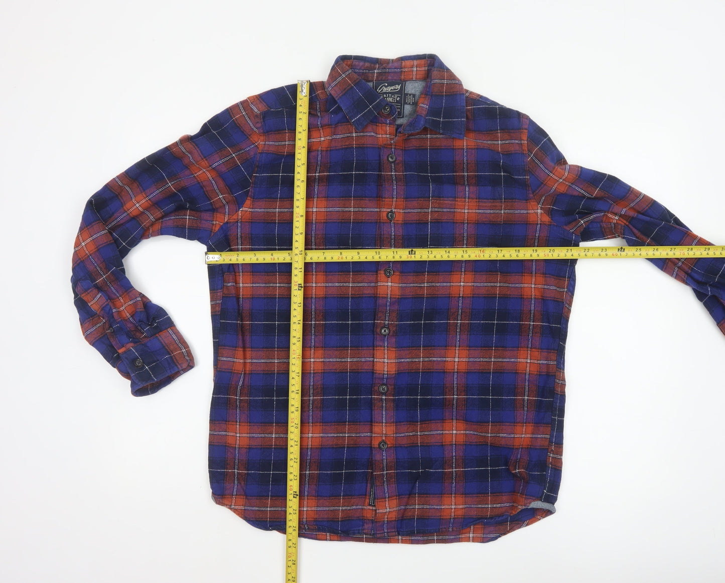 Grayers Men's Blue Plaid Cotton Flannel Long Sleeve Shirt M