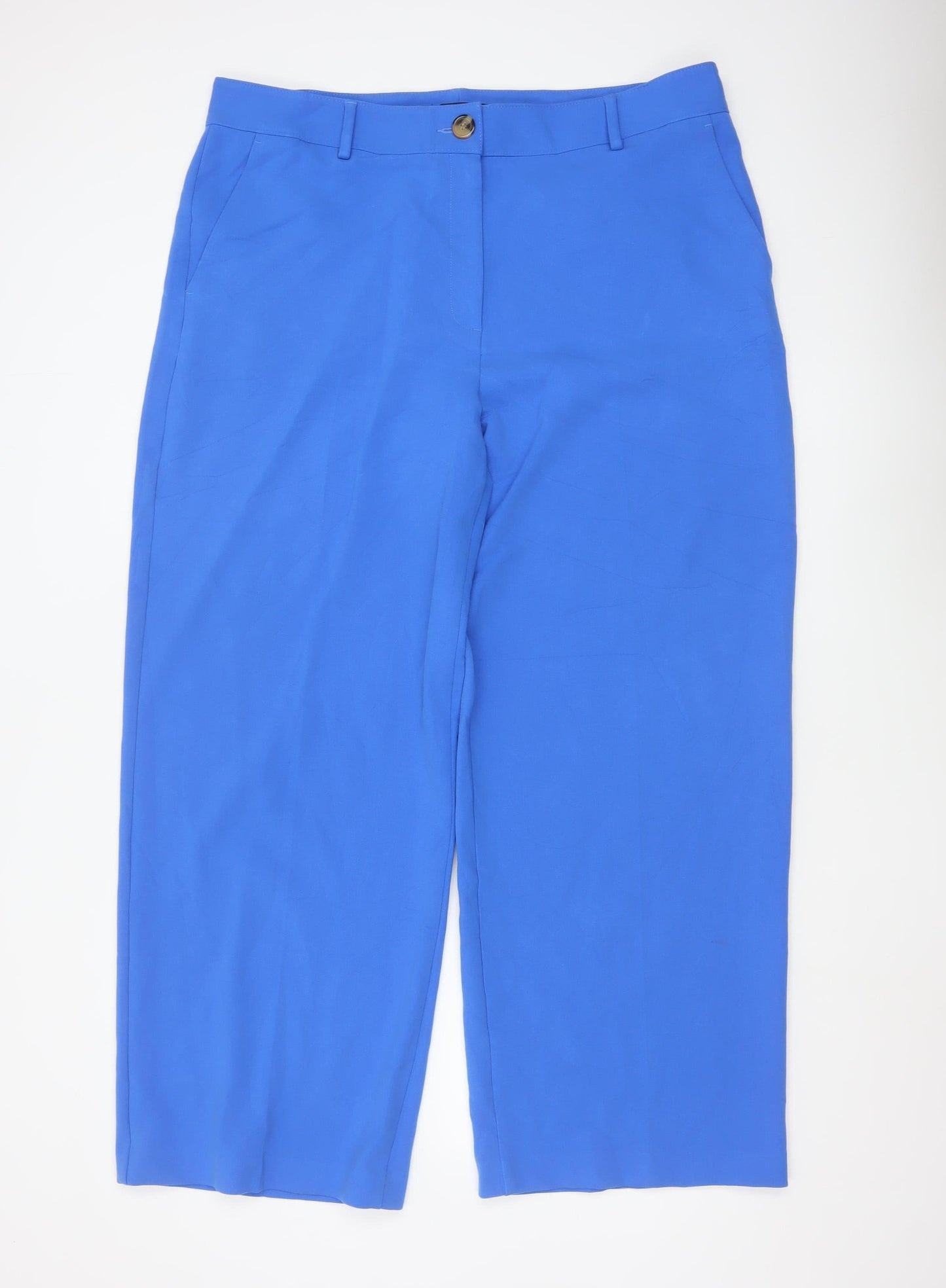 Marks and Spencer Women’s Blue Wide-Leg Stretch Trousers Size 20
