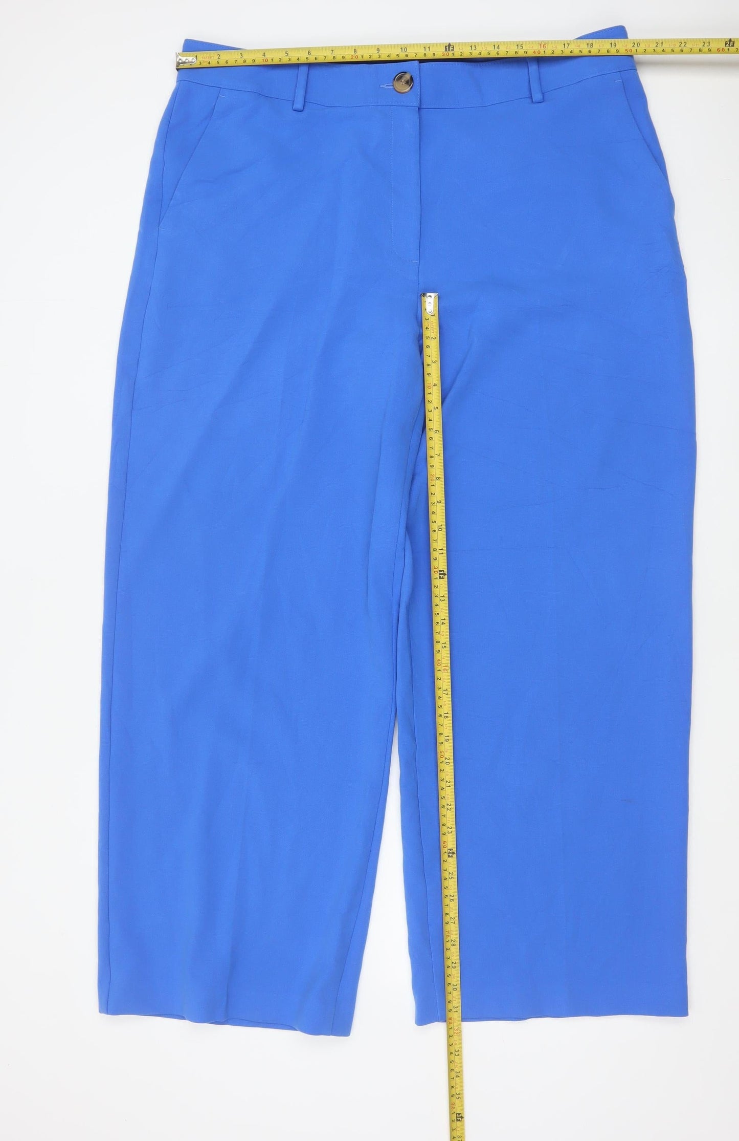Marks and Spencer Women’s Blue Wide-Leg Stretch Trousers Size 20