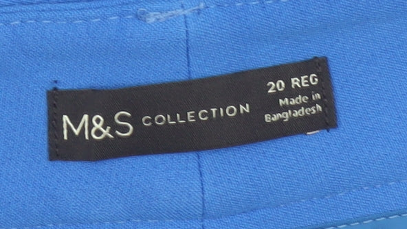 Marks and Spencer Women’s Blue Wide-Leg Stretch Trousers Size 20
