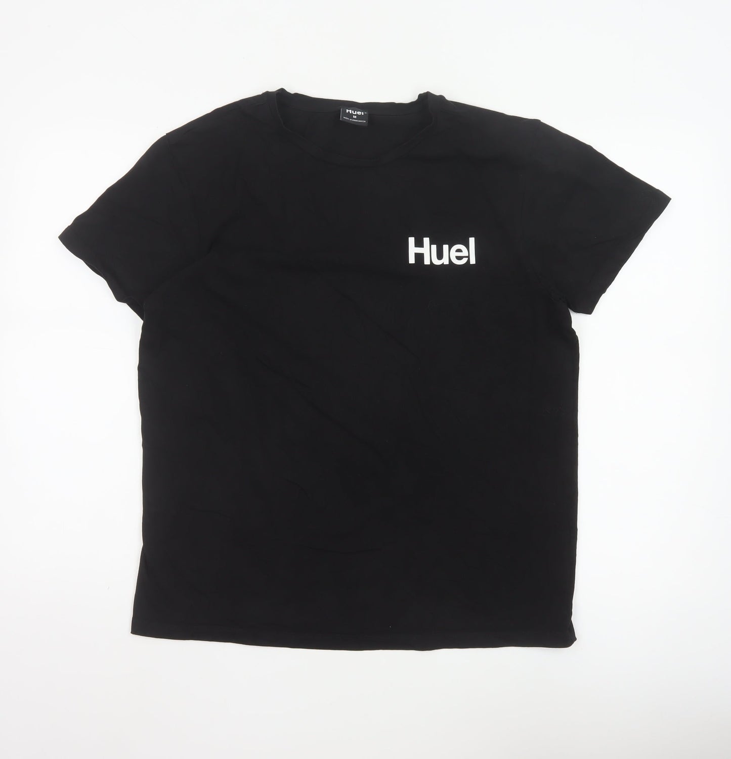 Huel Men's Black Cotton Elastane Crew Neck Short Sleeve T-Shirt M