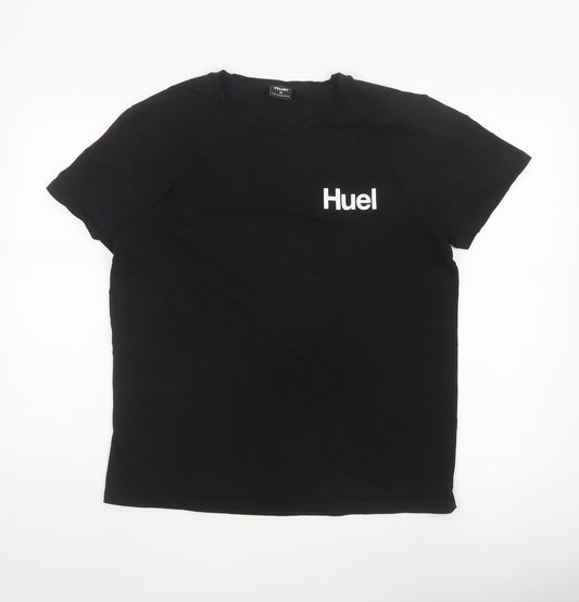 Huel Men's Black Cotton Elastane Crew Neck Short Sleeve T-Shirt M