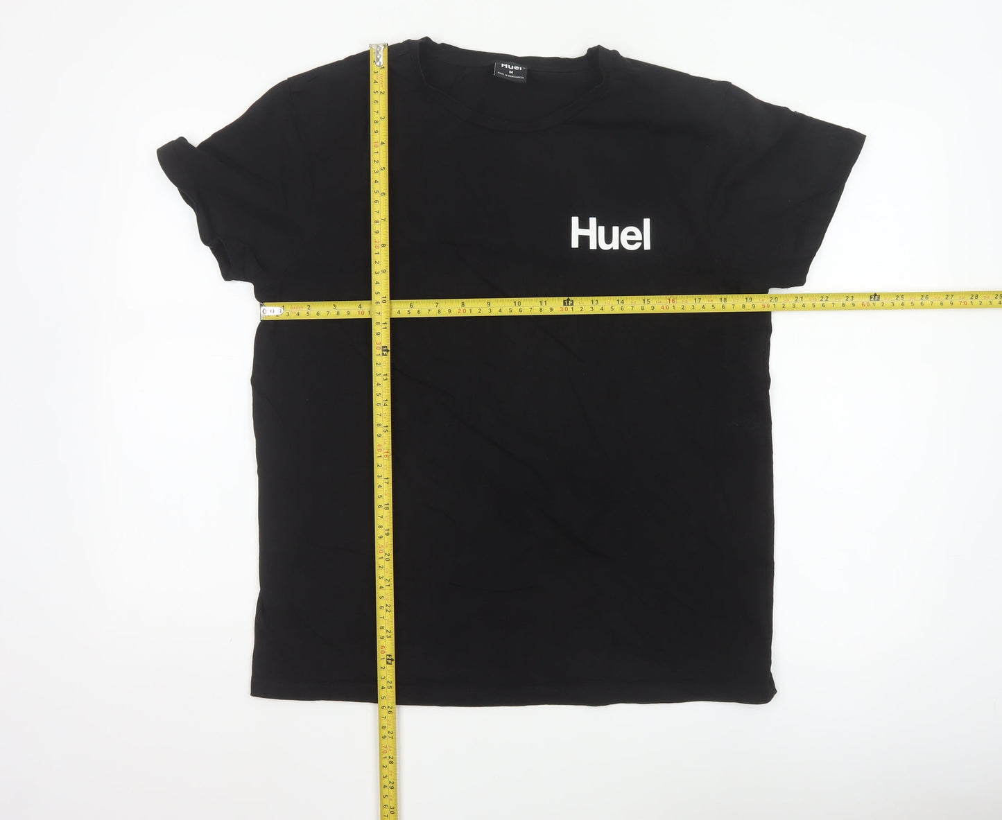 Huel Men's Black Cotton Elastane Crew Neck Short Sleeve T-Shirt M
