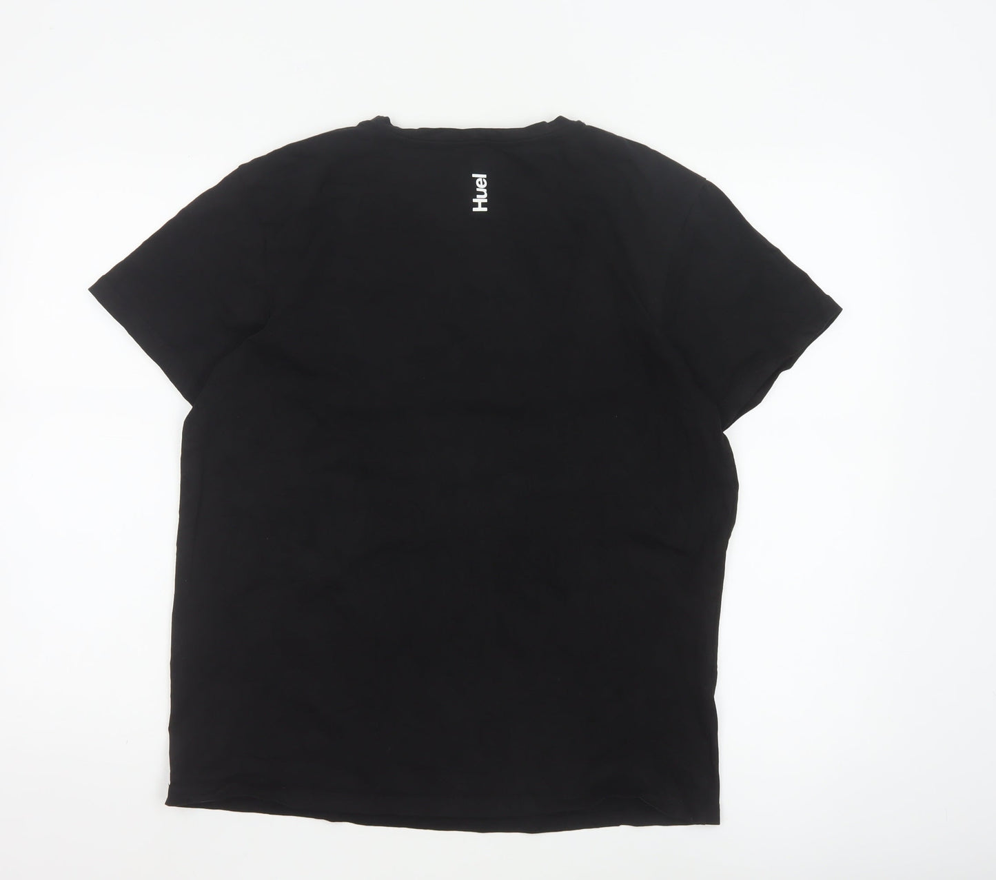 Huel Men's Black Cotton Elastane Crew Neck Short Sleeve T-Shirt M