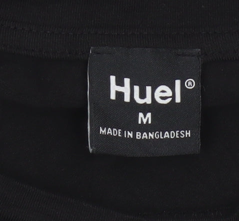 Huel Men's Black Cotton Elastane Crew Neck Short Sleeve T-Shirt M