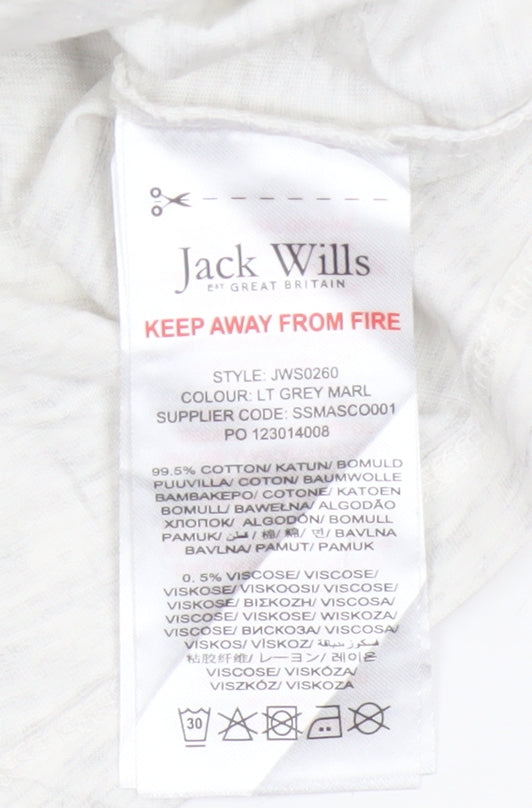 Jack Wills Boys Light Grey Marl Ringer T-Shirt 8-9 Years