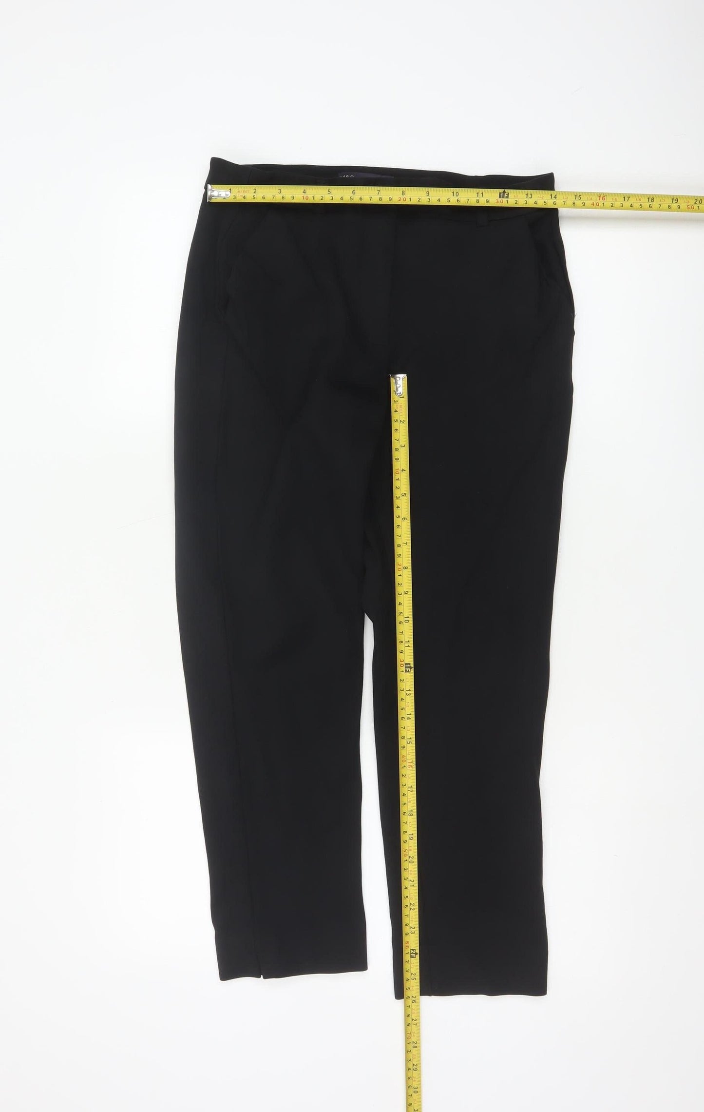 Marks and Spencer Womens Black Size 12 Short Straight Trousers