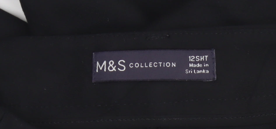 Marks and Spencer Womens Black Size 12 Short Straight Trousers