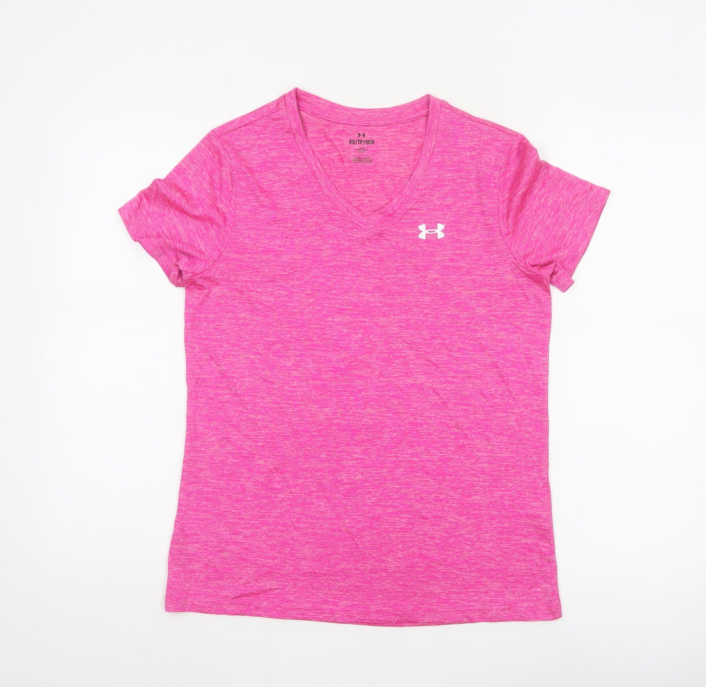 Under Armour Womens Pink XS Relaxed Fit V-Neck Activewear T-Shirt