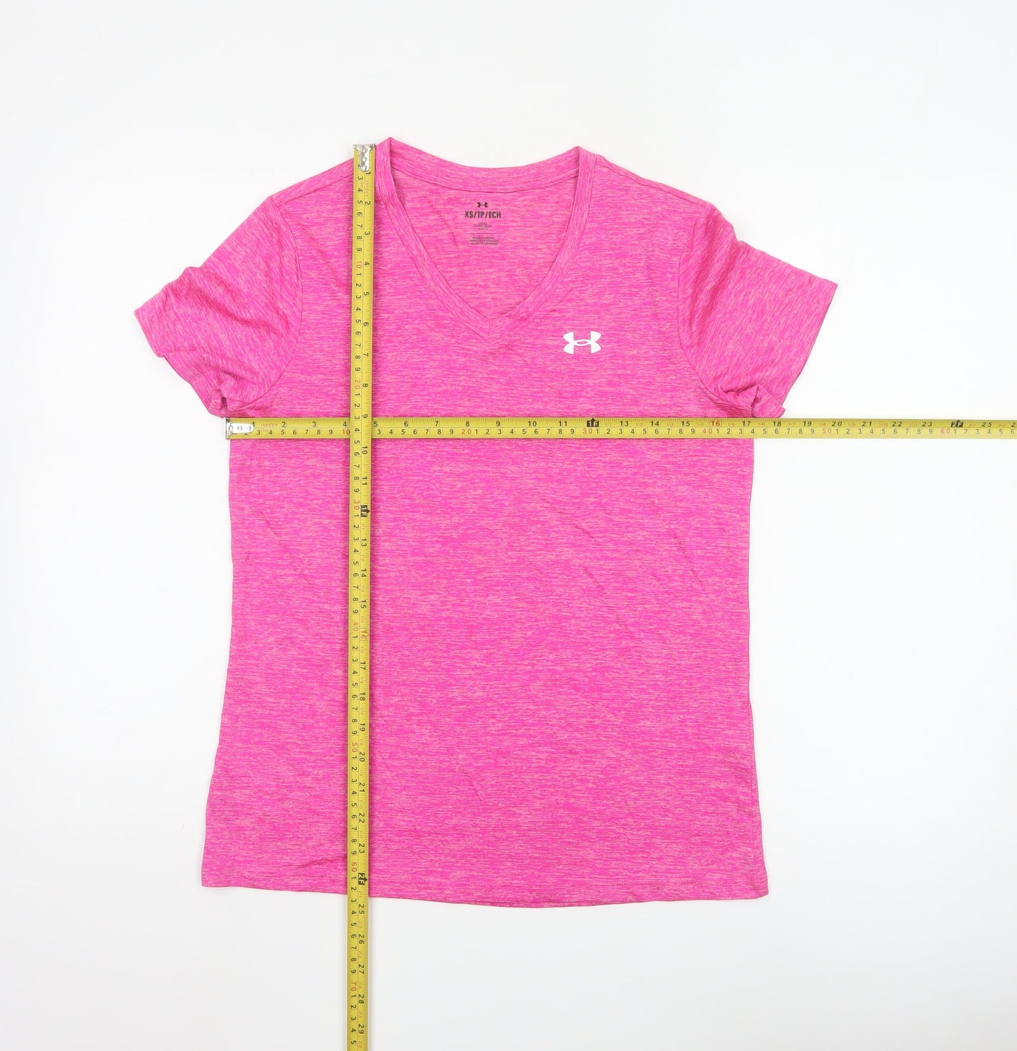 Under Armour Womens Pink XS Relaxed Fit V-Neck Activewear T-Shirt