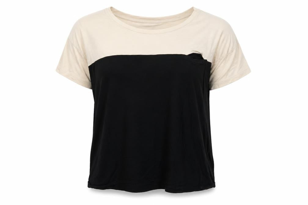 Hobbs Women’s Beige Black Colourblock Cotton T-Shirt XL