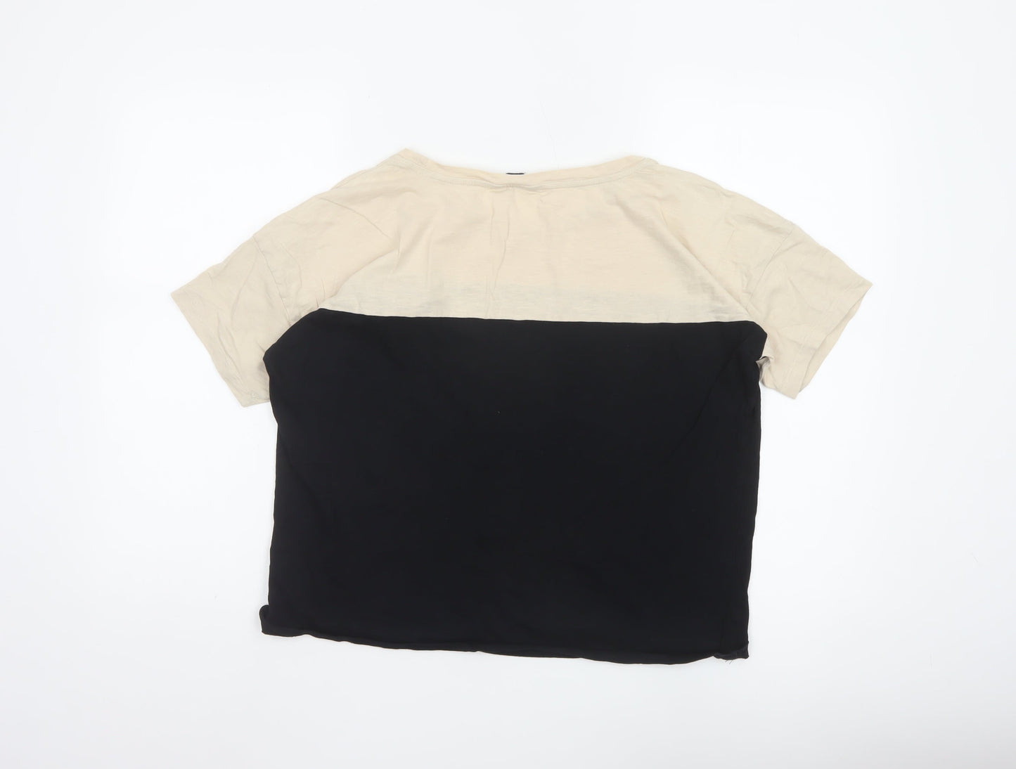 Hobbs Women’s Beige Black Colourblock Cotton T-Shirt XL