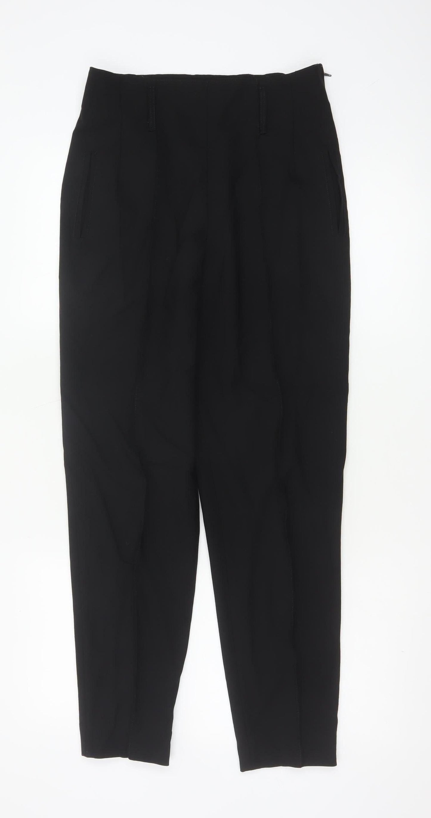 Chic and Crazy by Modelisme Women's Black Tapered Pleated Trousers Size 10