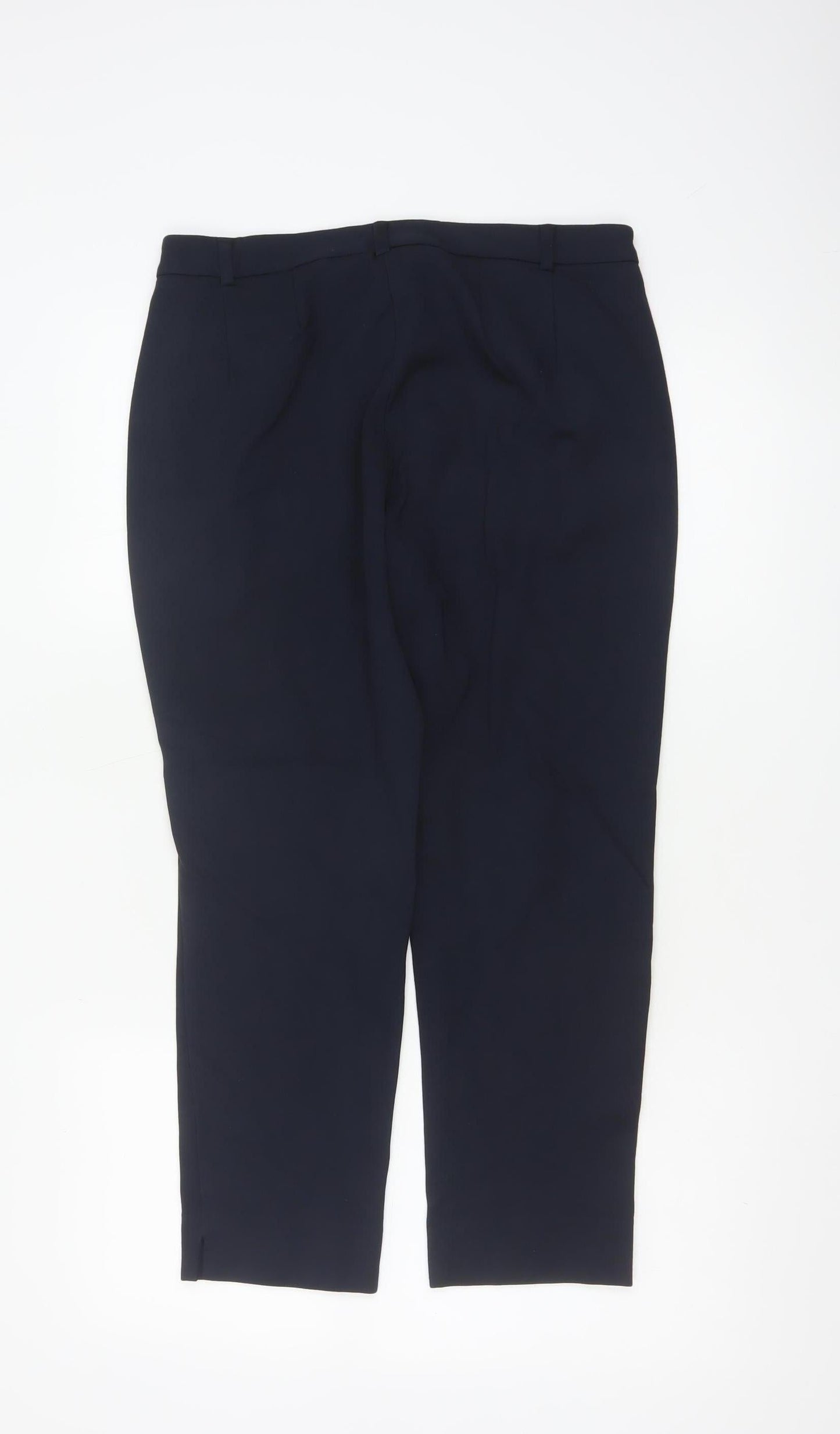 Marks and Spencer Women's Blue Size 12 Petite Cropped Trousers