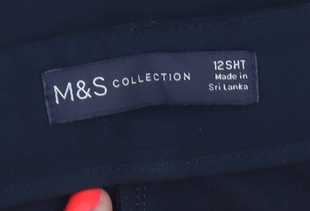 Marks and Spencer Women's Blue Size 12 Petite Cropped Trousers